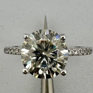 Moissanite Diamond Engagement Ring 2 Ct Brilliant 18K Finish GRA Size 8
